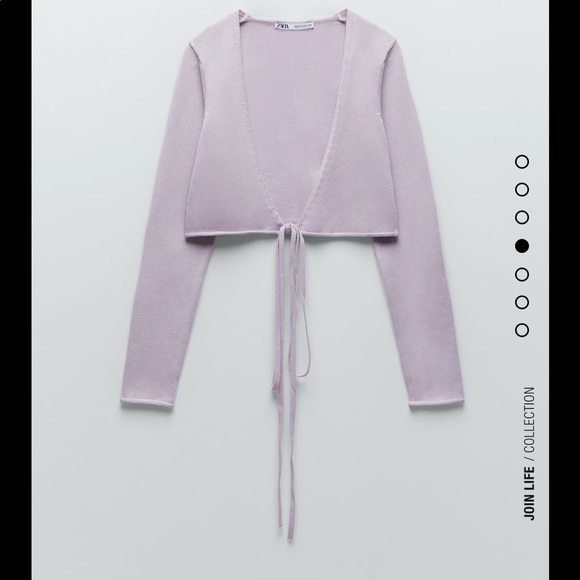 ZARA Light purple Knit wrap top (jacket/cardigan) - Picture 2 of 10